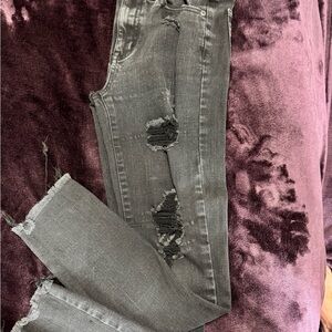 Distressed Gray Women's Jeans